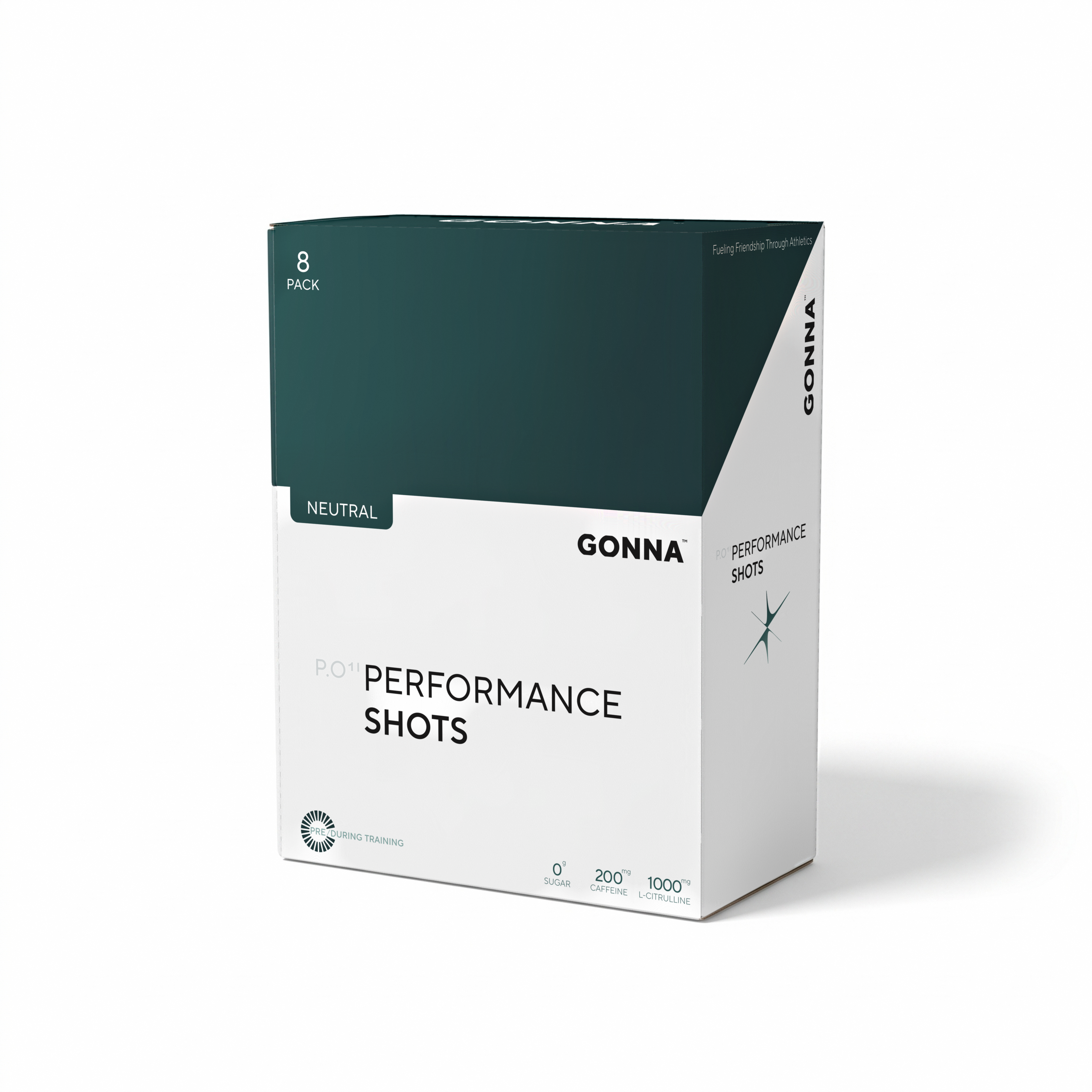 GONNA P.O1 Performance Shots 8-pack box, 200mg caffeine per 25ml shot